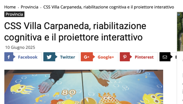 Voce di Mantova | CSS Villa Carpaneda, riabilitazione cognitiva e il proiettore interattivo