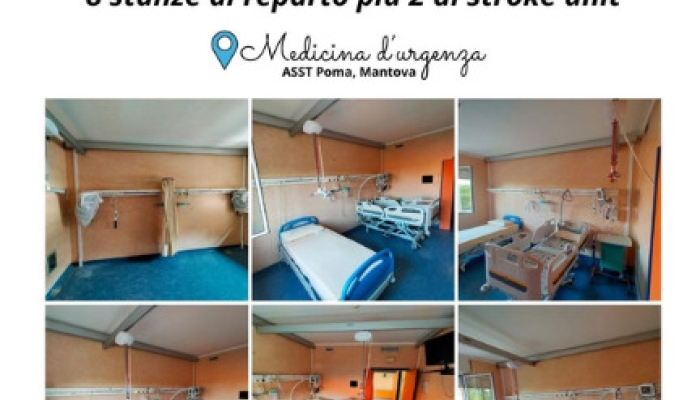 8 stanze di reparto pi&ugrave; 2 di stroke unit